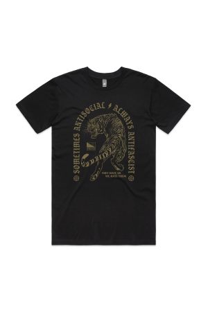 Sometimes Antisocial, Always Antifascist T-Shirt (Preorder)